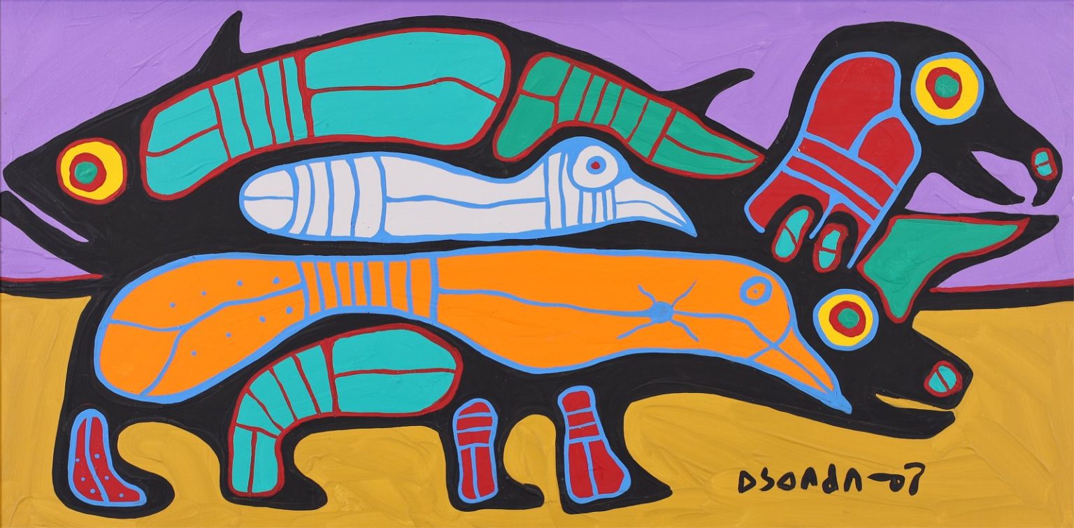 Norval Morrisseau NATURAL ELEMENTS Hodgins Art Auctions Ltd.