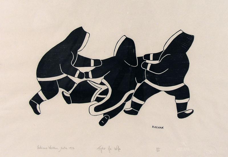 Helen Kalvak FIGHT FOR WIFE Hodgins Art Auctions Ltd.