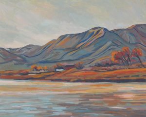 Joan van Belkum: FROZEN RED DEER RIVER, EVENING OF THE SKATING PARTY