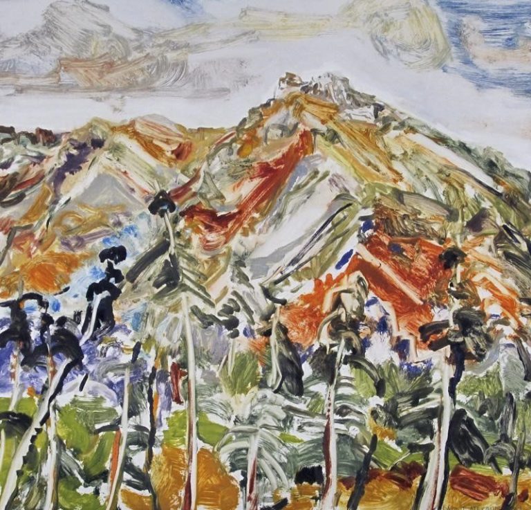 David T. Alexander ROLLING; 1989 oil monoprint on paper 18 x 18.75 in.