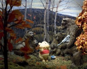 Diana Thorneycroft: MAPLES AND BIRCHES WITH WINNIE AND THE POOH (from the series GROUP OF SEVEN AWKWARD MOMENTS)