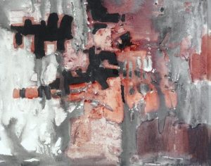 Jack Leonard Shadbolt: ABSTRACT COMPOSITION IN RED AND BLACK