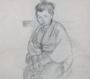 Mary Alexandra Bell Eastlake: JAPANESE PORTRAIT STUDIES (one double-sided) (#408, #454, #459))
TWO BOATS (#451)