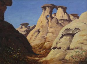 Roland Gissing: WIND BLOWN ROCKS, WRITING ON STONE PARK, MILK RIVER, ALTA.