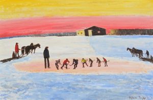 Allen Sapp: HAVING FUN, PLAYING A HOCKEY GAME