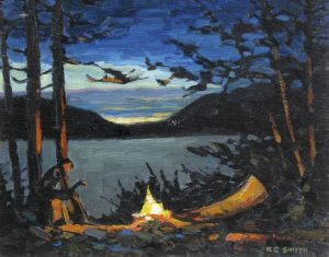 Keith C. Smith: THE COMFORT OF A CAMPFIRE (NIGHTFALL, HECTOR LAKE, AB)