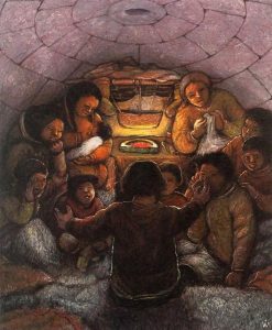 William Kurelek: STORYTELLING, A WINTER PASTIME