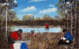 Allen Sapp: WASHING CLOTHES IN THE SLOUGH