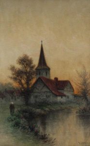 Frederick Arthur Verner: VILLAGE EN RIVIERE