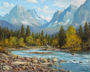 Duncan Mackinnon Crockford: THE LOWER SPRAY VALLEY, NR. BANFF, ALBERTA