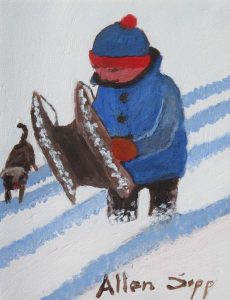 Allen Sapp: GOING SLEDDING, NICE DAY