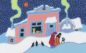 Ted Harrison: CATHOUSE  |  DOGHOUSE