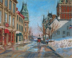 Lucienne Boucher Zegray: STROLLING RUE ST-LOUIS PROMENADE A QUEBEC