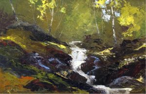 Robert E. Wood: WATERFALL IN THE FOREST