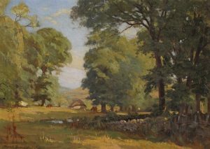 Frank Leonard Brooks: CATTLE GRAZING BENEATH THE TREES