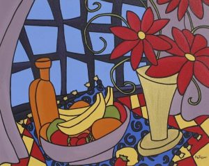 Anne Wanda Tessier: RED FLOWERS IN THE KITCHEN