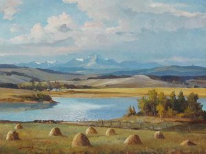 Duncan Mackinnon Crockford: THE COMING STORM, RED DEER LAKE, SOUTH OF CALGARY, ALBERTA