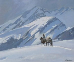 Peter Ewart: PACKING OVER THE PASS, BANFF AREA
