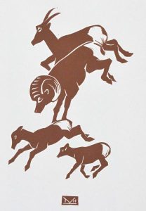 Illingworth Holey Kerr: 10 BLOCK PRINTS, FOLIO II
MOUNTAIN SHEEP / GOATS / WINTERING OUT / MALLARDS GOING UP / SNOW GEESE / SLEEPING HOUND / COSI CAT / SPIKER / WINTER / JACK RABBITS
