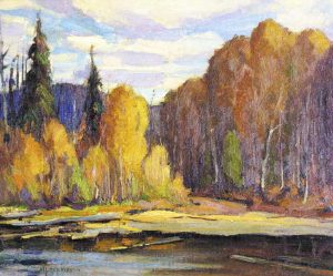 William John Hopkinson: UNTITLED; AN AUTUMN LAKESIDE
