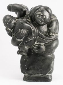 Unidentified Inuit Artist: MOTHER WITH CHILDREN