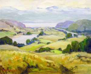 Erna Nook Jackson: UNTITLED; PANORAMA WITH LAKES AND HILLS  |  UNTITLED; TREES AND ROCKS