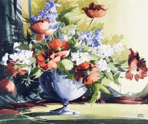 William Garnet Hazard: UNTITLED; STILL LIFE WITH FLOWERS