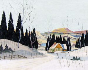 Graham Noble Norwell [Manner of]: UNTITLED, CABIN IN WINTER