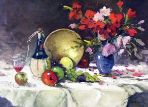 Geza [Gordon] Marich: UNTITLED; STILL LIFE WITH FLOWERS