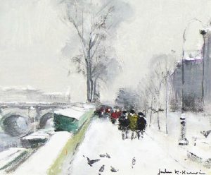 Jules Rene Herve: PARIS, HIVER AU PONT NEUF