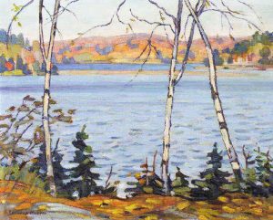 Bernice Fenwick Martin: UNTITLED; BIRCHES AT LAKESIDE