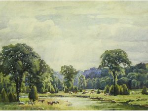 Frederick Henry Brigden: UNTITLED; CATTLE BY THE RIVER
