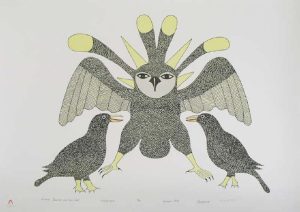 Kenojuak Ashevak: RAVENS GUARD THE SUN OWL