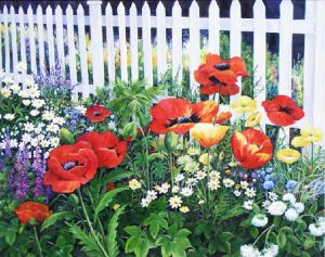 Genevieve Kubryn: UNTITLED; POPPIES AND PICKET FENCE
