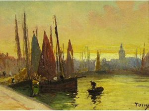 Sidney Strickland Tully: UNTITLED; HARBOUR AT SUNSET