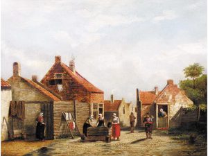 Petrus Gerardus Vertin: UNTITLED; WASH DAY IN THE VILLAGE