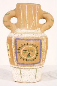 Pablo Picasso: VASE DECORATED WITH CRAYONS