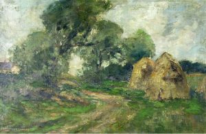 Grosvenor Thomas: UNTITLED; HAYSTACKS AT ROADSIDE