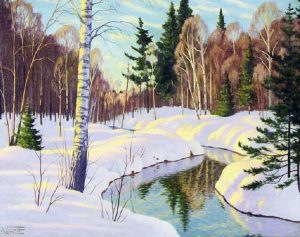 Robert Emerson Everett: WINTER SUNDOWN, MUSKOKA