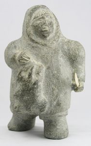 Unidentified Inuit Artist: HUNTER WITH KNIFE AND HARE