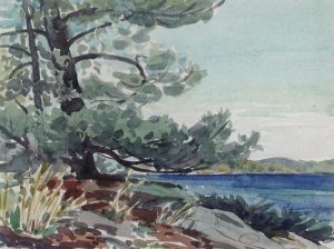 William Maltman: WINDSWEPT PINE AT THE WATER’S EDGE