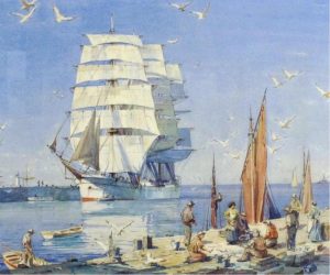 Alfred Crocker Leighton: SHIPS IN PORT