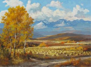 Duncan Mackinnon Crockford: THE FOOTHILLS, SCENE BETWEEN BLACK DIAMOND & LONGVIEW, ALBERTA (MT. HEAD IN DISTANCE)