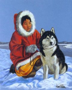 Nori Peter: INUIT GIRL AND HER DOG