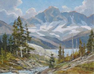 Duncan Mackinnon Crockford: HIGH SUMMER, ABOVE THE SPRAY LAKES, NEAR CANMORE, ALBERTA