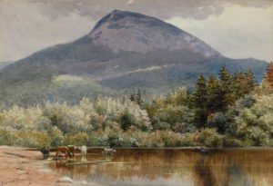 Marmaduke Matthews: CATTLE AND FISHERMAN AT A ROCKY MOUNTAIN LAKE