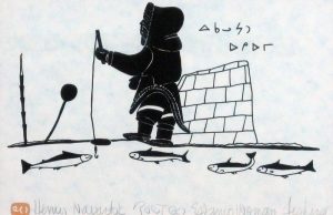 Henry Napartuk: ESKIMO WOMAN FISHING