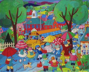 Terry Ananny: SCHOOL BUS ON A RAINY DAY
