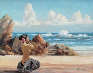 Duncan Mackinnon Crockford: ON A HAWAIIAN BEACH