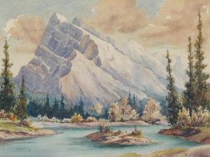 Reginald Llewellyn Harvey: MOUNT RUNDLE AND THE BOW RIVER